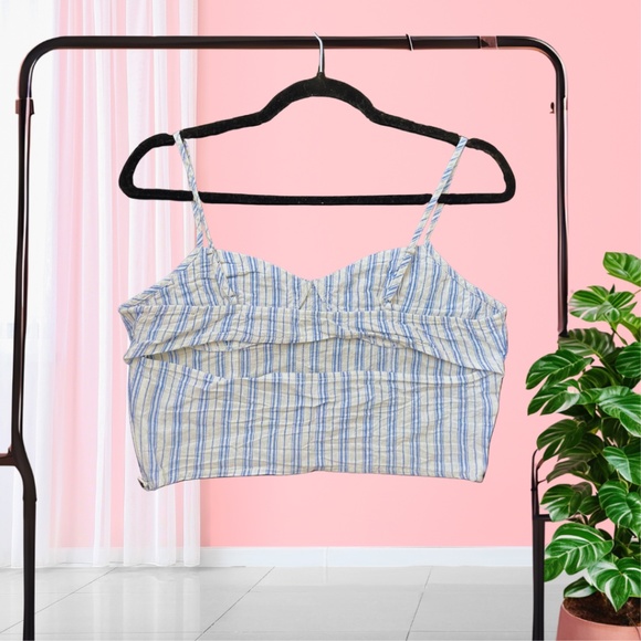Forever 21 Striped Cutout Cropped Cami - Size Medium - Picture 3 of 7
